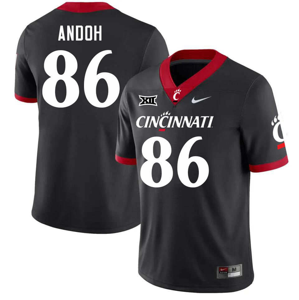 Cincinnati Bearcats #86 Lesley Andoh Big 12 Conference College Football Jerseys Stitched Sale-Black